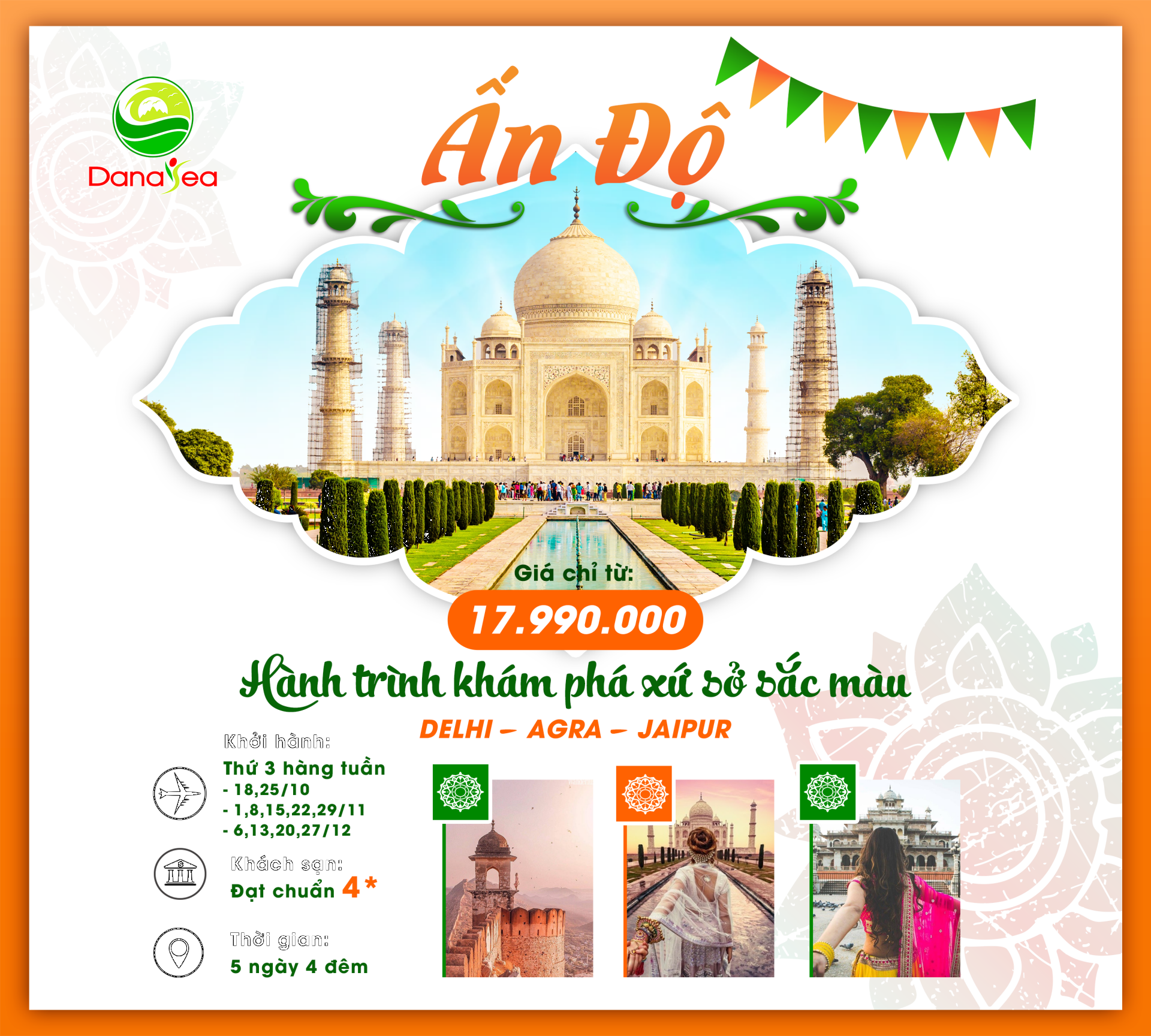 ẤN ĐỘ: HÀNH TRÌNH KHÁM PHÁ XỨ SỞ SẮC MÀU 2022